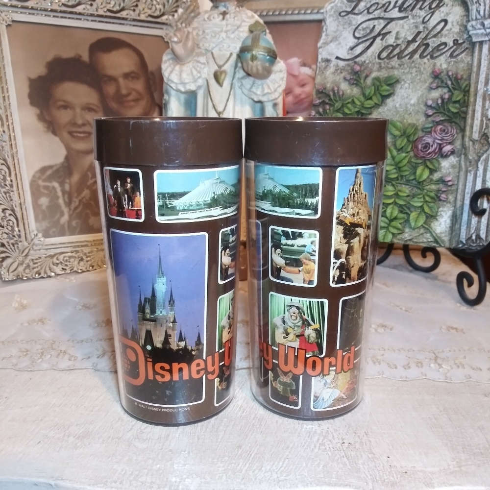 Vintage Walt Disney World Park Thermo Serv Cups